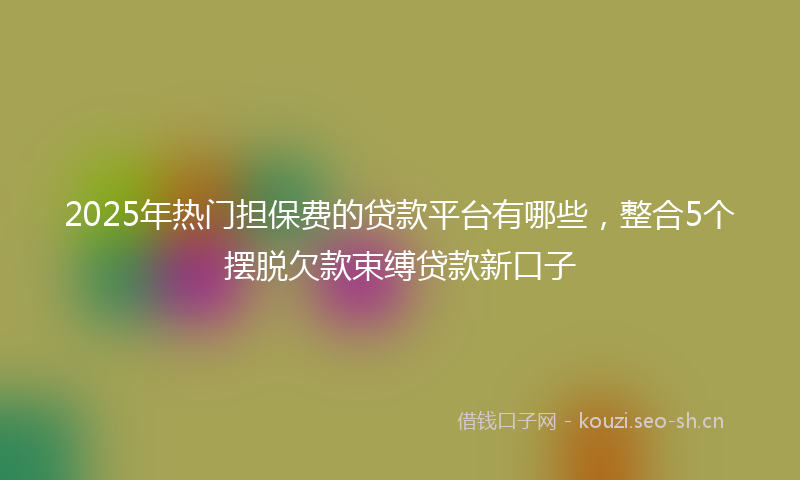 2025年热门担保费的贷款平台有哪些，整合5个摆脱欠款束缚贷款新口子