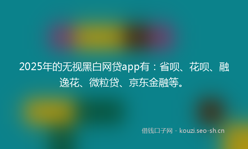 2025年的无视黑白网贷app有：省呗、花呗、融逸花、微粒贷、京东金融等。