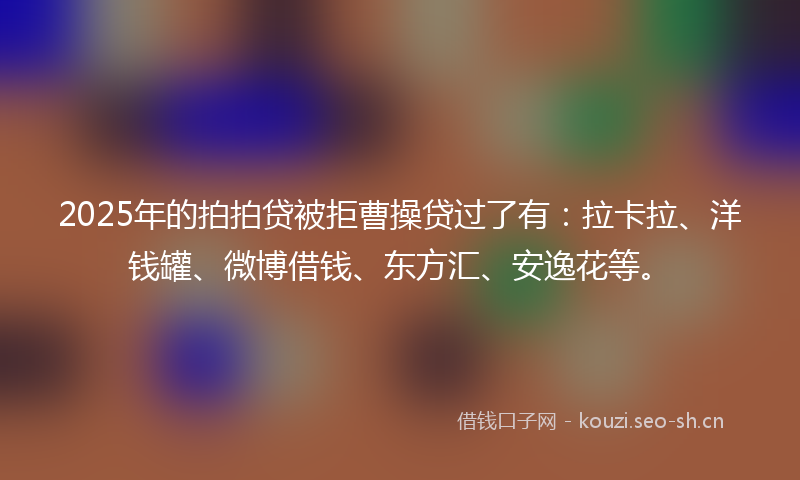 2025年的拍拍贷被拒曹操贷过了有：拉卡拉、洋钱罐、微博借钱、东方汇、安逸花等。