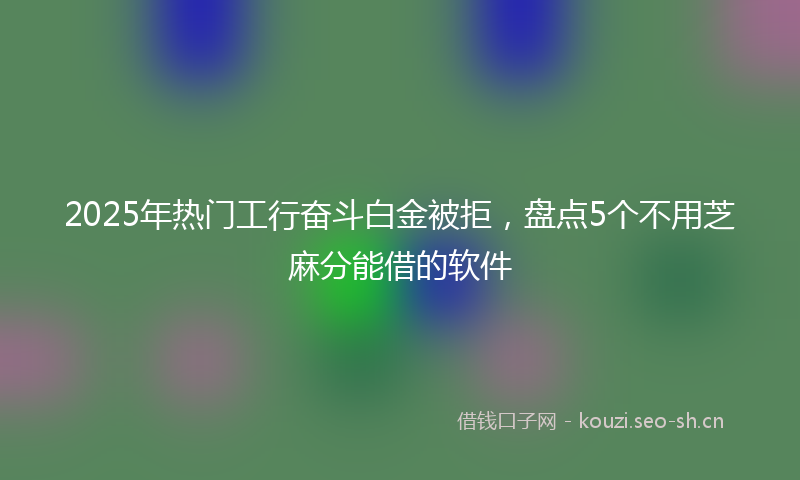 2025年热门工行奋斗白金被拒，盘点5个不用芝麻分能借的软件