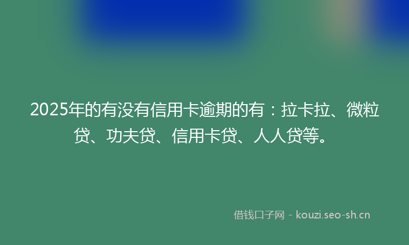 2025年的有没有信用卡逾期的有：拉卡拉、微粒贷、功夫贷、信用卡贷、人人贷等。