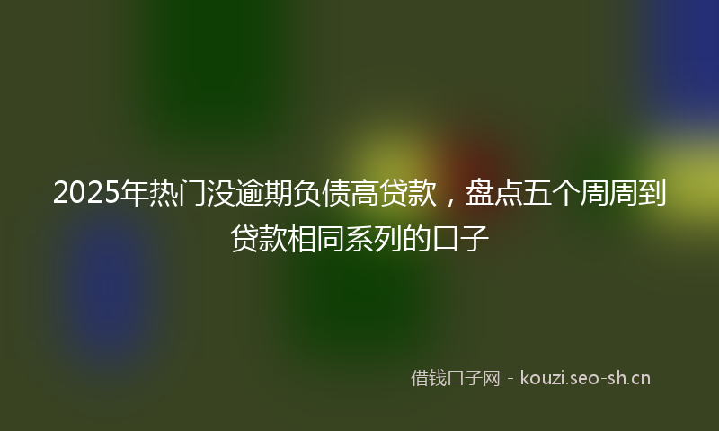 2025年热门没逾期负债高贷款，盘点五个周周到贷款相同系列的口子