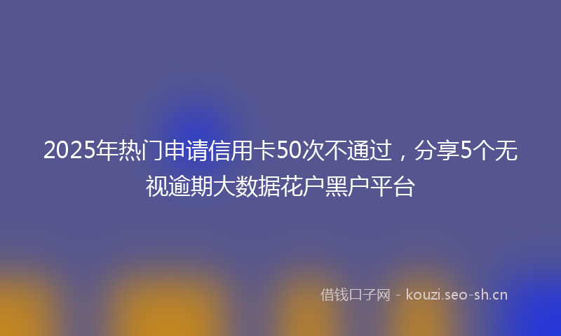 2025年热门申请信用卡50次不通过，分享5个无视逾期大数据花户黑户平台
