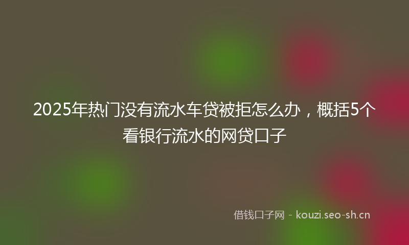 2025年热门没有流水车贷被拒怎么办，概括5个看银行流水的网贷口子