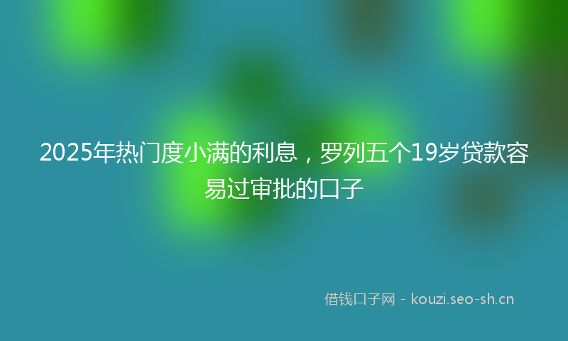 2025年热门度小满的利息，罗列五个19岁贷款容易过审批的口子