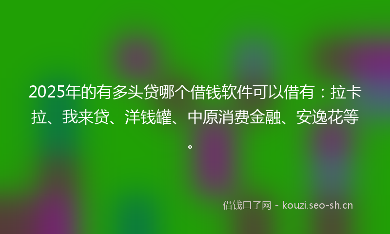2025年的有多头贷哪个借钱软件可以借有：拉卡拉、我来贷、洋钱罐、中原消费金融、安逸花等。