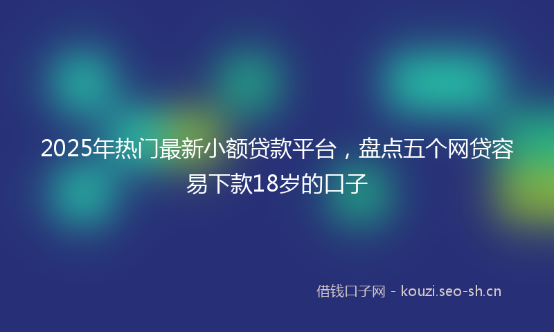 2025年热门最新小额贷款平台，盘点五个网贷容易下款18岁的口子