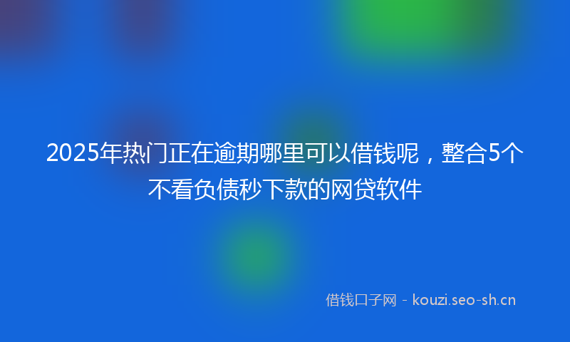 2025年热门正在逾期哪里可以借钱呢，整合5个不看负债秒下款的网贷软件