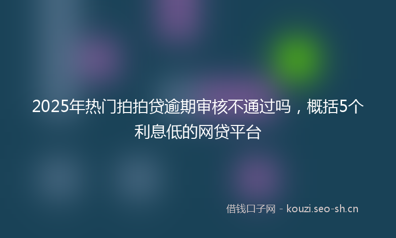 2025年热门拍拍贷逾期审核不通过吗,概括5个利息低的网贷平台