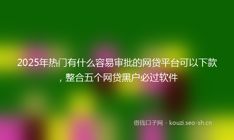2025年热门有什么容易审批的网贷平台可以下款，整合五个网贷黑户必过软件