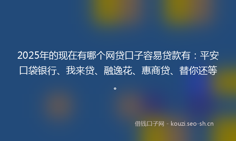2025年的现在有哪个网贷口子容易贷款有：平安口袋银行、我来贷、融逸花、惠商贷、替你还等。
