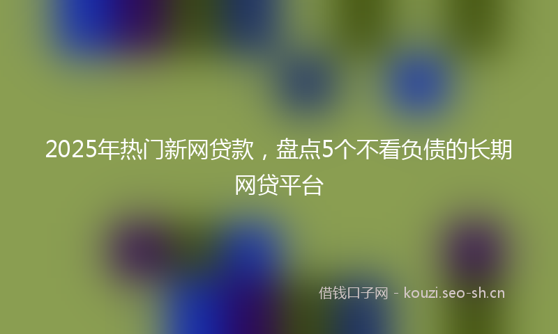 2025年热门新网贷款，盘点5个不看负债的长期网贷平台