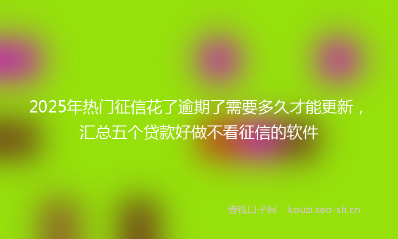 2025年热门征信花了逾期了需要多久才能更新，汇总五个贷款好做不看征信的软件