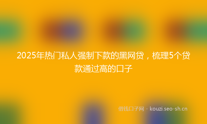 2025年热门私人强制下款的黑网贷，梳理5个贷款通过高的口子