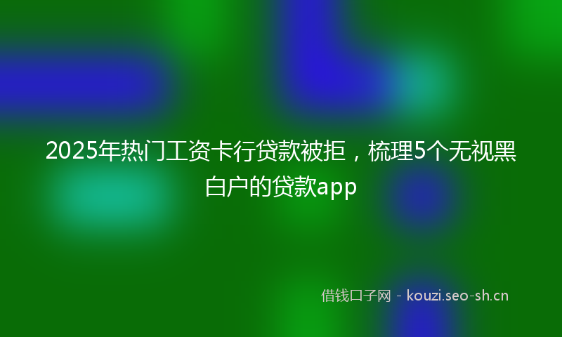 2025年热门工资卡行贷款被拒，梳理5个无视黑白户的贷款app