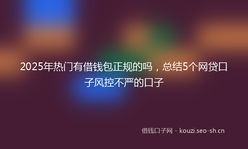 2025年热门有借钱包正规的吗，总结5个网贷口子风控不严的口子