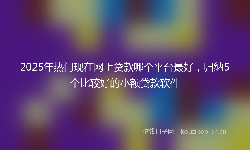 2025年热门现在网上贷款哪个平台最好，归纳5个比较好的小额贷款软件