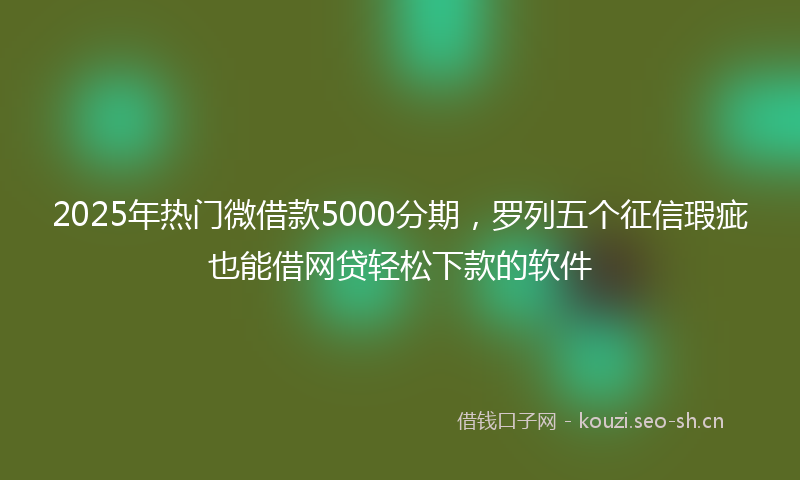 2025年热门微借款5000分期,罗列五个征信瑕疵也能借网贷轻松下款的软件
