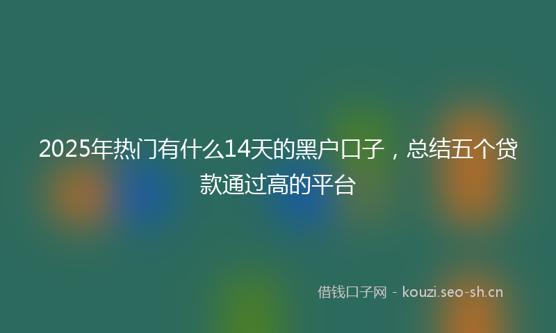 2025年热门有什么14天的黑户口子，总结五个贷款通过高的平台