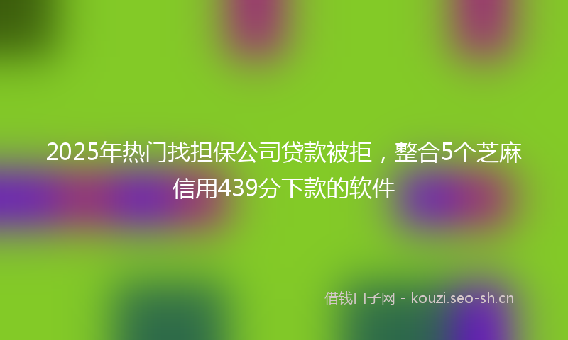 2025年热门找担保公司贷款被拒，整合5个芝麻信用439分下款的软件