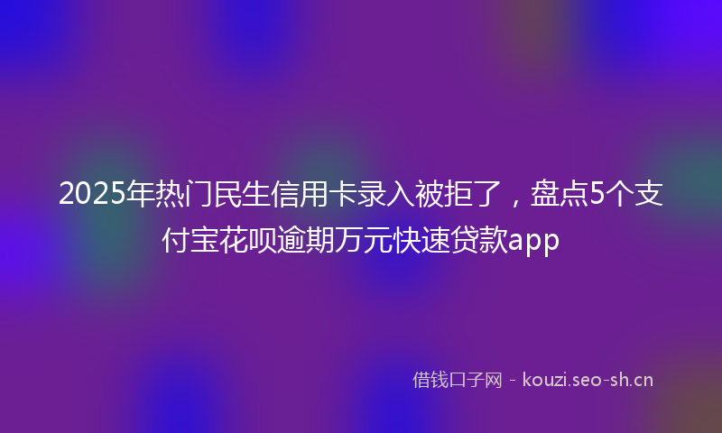 2025年热门民生信用卡录入被拒了，盘点5个支付宝花呗逾期万元快速贷款app