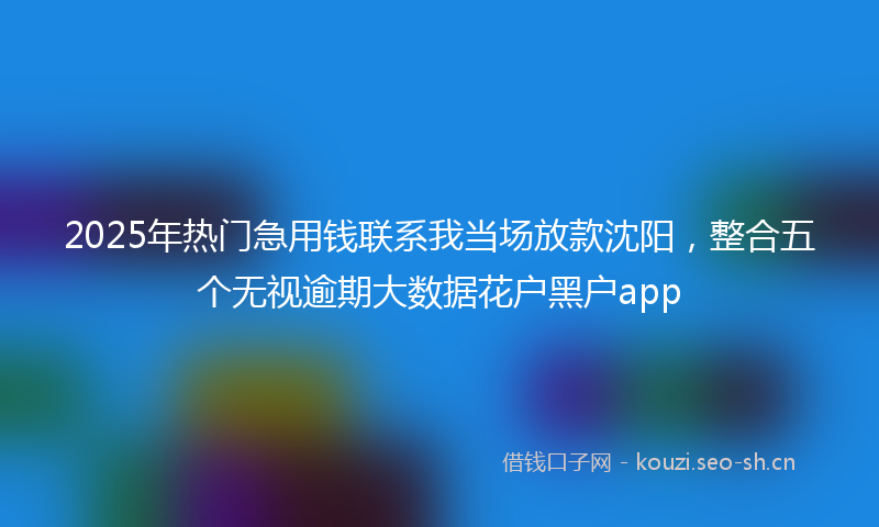 2025年热门急用钱联系我当场放款沈阳，整合五个无视逾期大数据花户黑户app