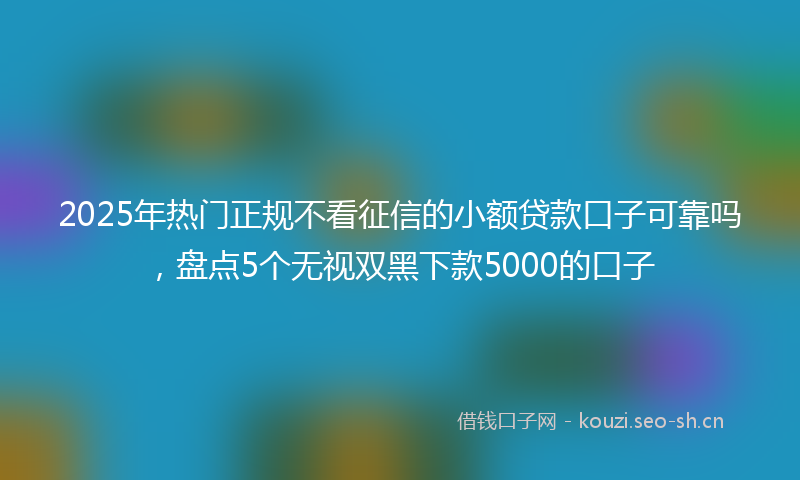 2025年热门正规不看征信的小额贷款口子可靠吗，盘点5个无视双黑下款5000的口子