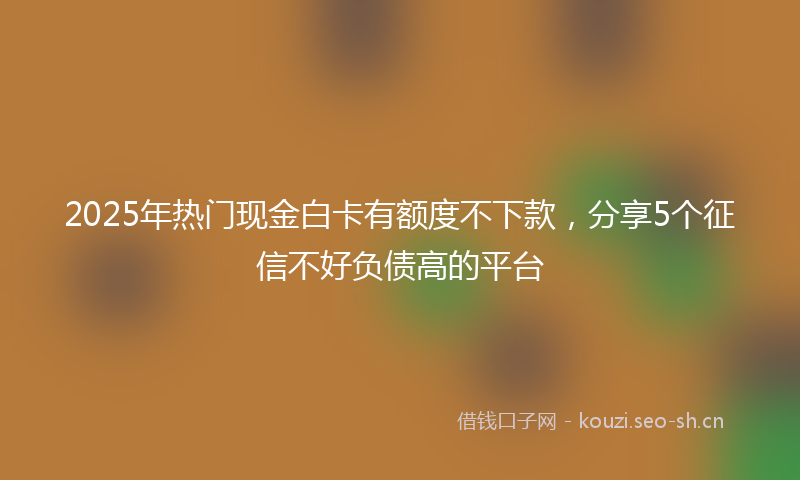2025年热门现金白卡有额度不下款，分享5个征信不好负债高的平台