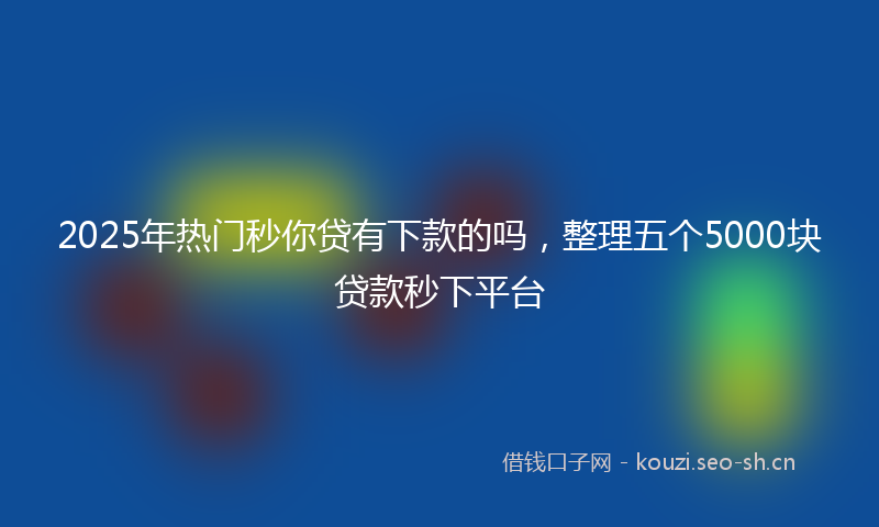 2025年热门秒你贷有下款的吗，整理五个5000块贷款秒下平台