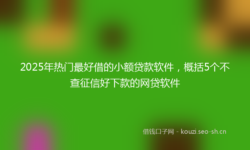 2025年热门最好借的小额贷款软件，概括5个不查征信好下款的网贷软件