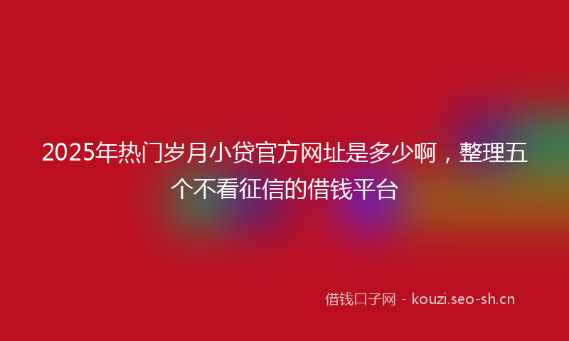 2025年热门岁月小贷官方网址是多少啊，整理五个不看征信的借钱平台