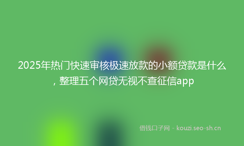 2025年热门快速审核极速放款的小额贷款是什么，整理五个网贷无视不查征信app