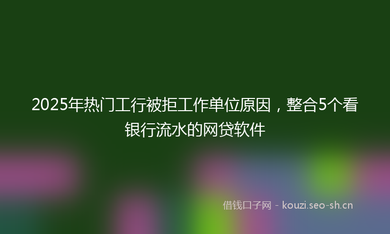 2025年热门工行被拒工作单位原因，整合5个看银行流水的网贷软件