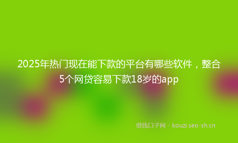 2025年热门现在能下款的平台有哪些软件，整合5个网贷容易下款18岁的app