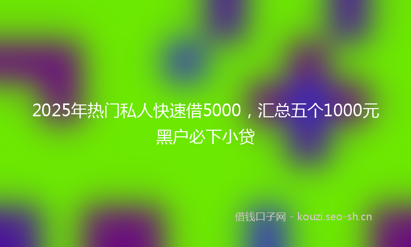 2025年热门私人快速借5000，汇总五个1000元黑户必下小贷