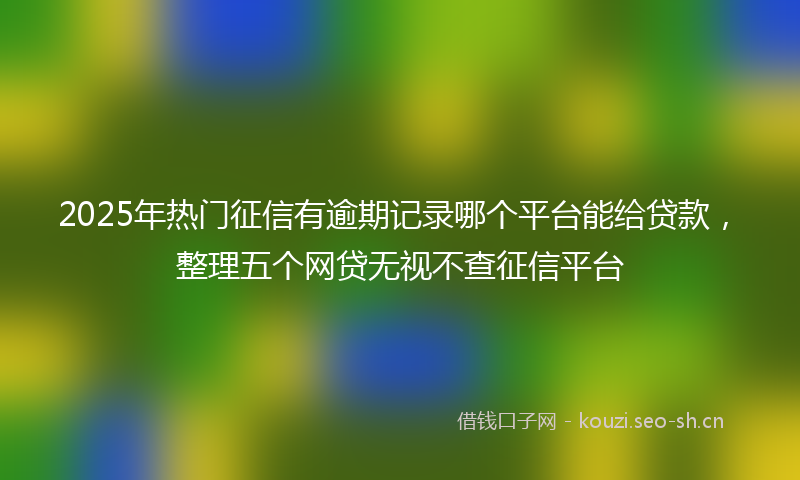 2025年热门征信有逾期记录哪个平台能给贷款，整理五个网贷无视不查征信平台