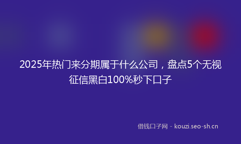 2025年热门来分期属于什么公司，盘点5个无视征信黑白100%秒下口子