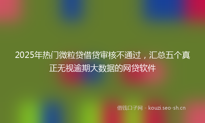 2025年热门微粒贷借贷审核不通过，汇总五个真正无视逾期大数据的网贷软件