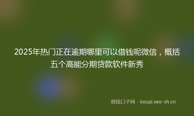 2025年热门正在逾期哪里可以借钱呢微信，概括五个高能分期贷款软件新秀