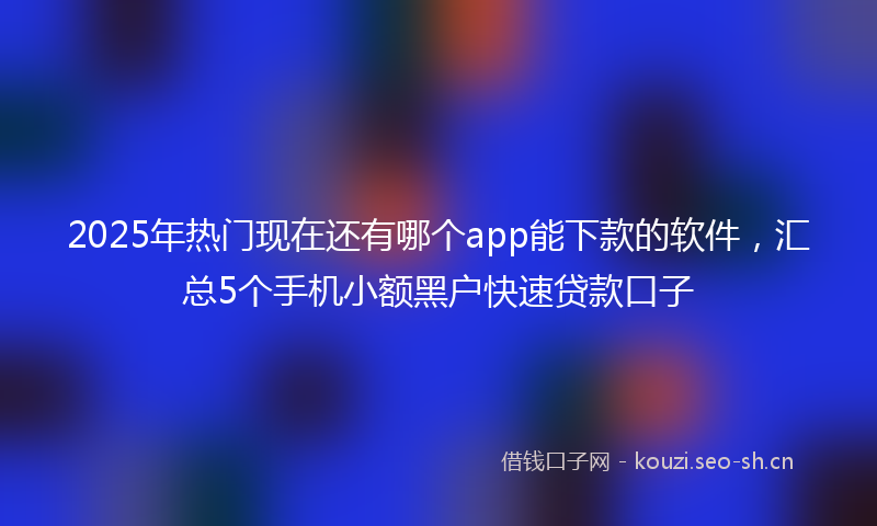 2025年热门现在还有哪个app能下款的软件，汇总5个手机小额黑户快速贷款口子