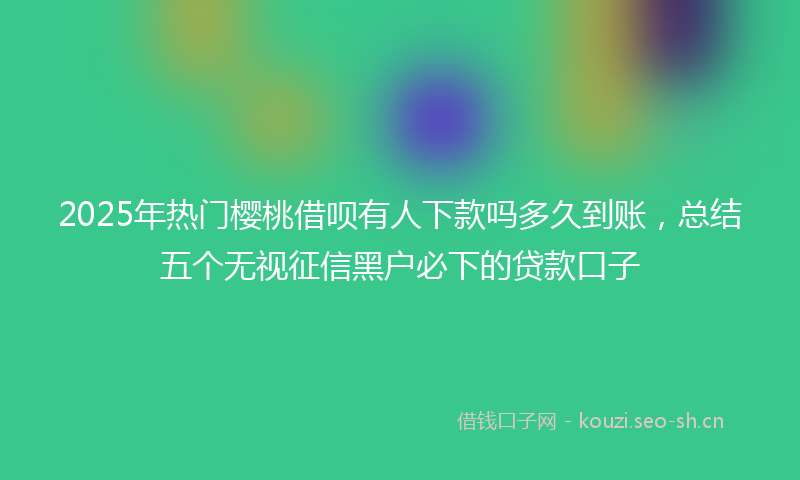 2025年热门樱桃借呗有人下款吗多久到账，总结五个无视征信黑户必下的贷款口子
