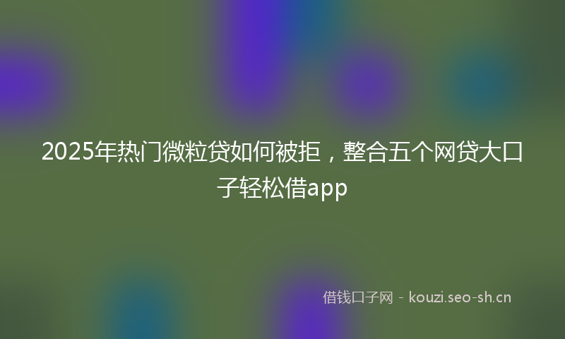 2025年热门微粒贷如何被拒,整合五个网贷大口子轻松借app