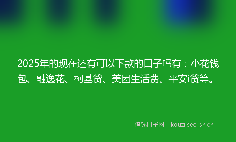 2025年的现在还有可以下款的口子吗有：小花钱包、融逸花、柯基贷、美团生活费、平安i贷等。