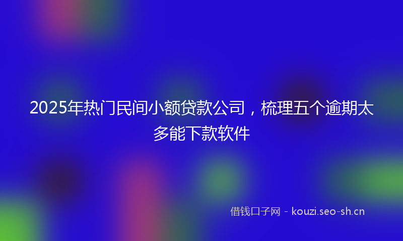 2025年热门民间小额贷款公司，梳理五个逾期太多能下款软件