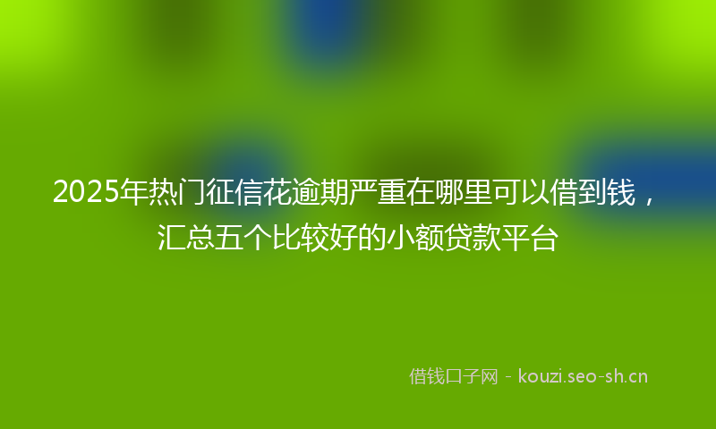 2025年热门征信花逾期严重在哪里可以借到钱，汇总五个比较好的小额贷款平台