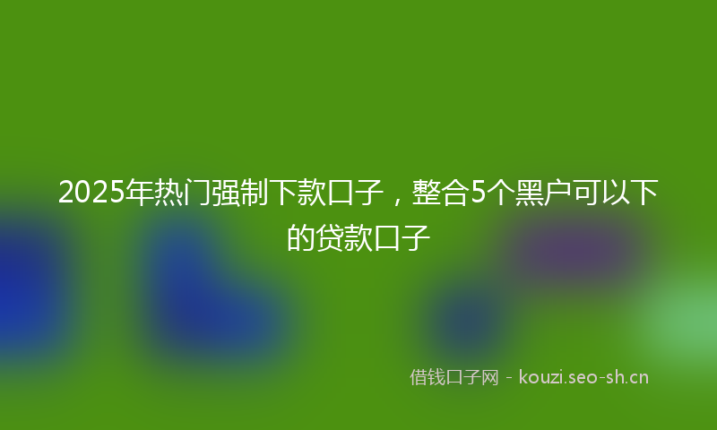 2025年热门强制下款口子，整合5个黑户可以下的贷款口子
