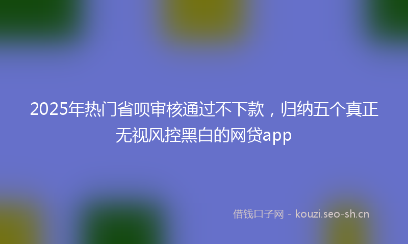 2025年热门省呗审核通过不下款，归纳五个真正无视风控黑白的网贷app