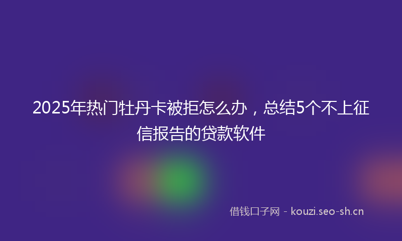 2025年热门牡丹卡被拒怎么办，总结5个不上征信报告的贷款软件