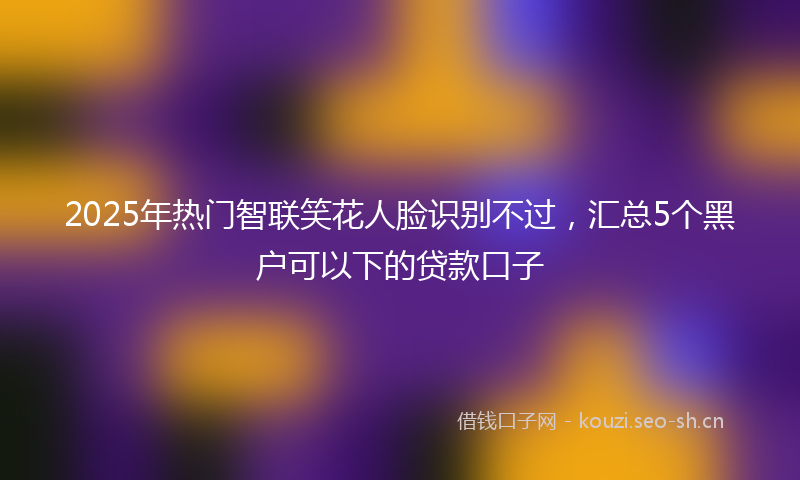 2025年热门智联笑花人脸识别不过，汇总5个黑户可以下的贷款口子
