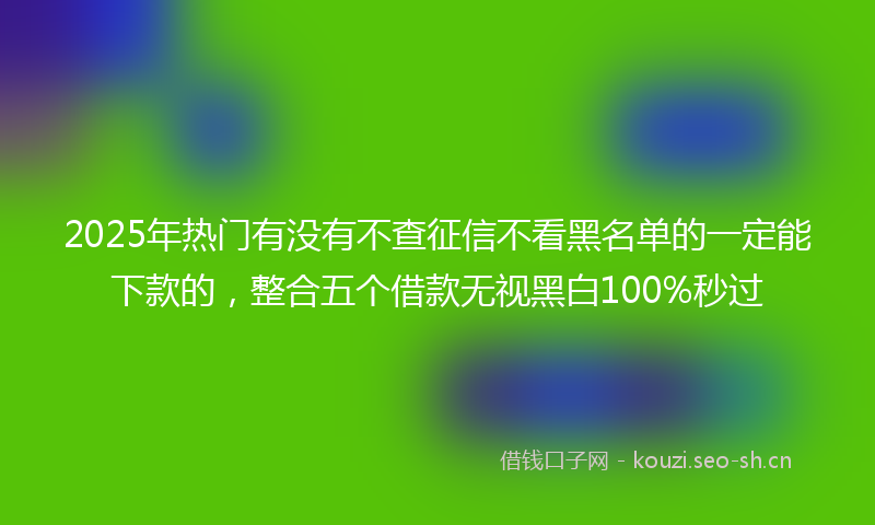 2025年热门有没有不查征信不看黑名单的一定能下款的，整合五个借款无视黑白100%秒过